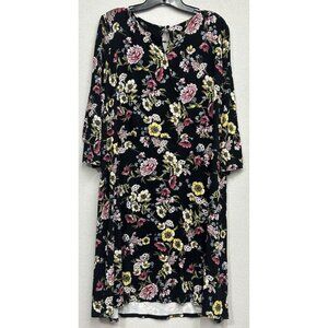 J Jill Wearever Collection Floral Maxi Dress Size XL Multicolor Jersey Knit